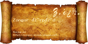 Zongor Árpád névjegykártya